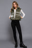 High Neck Zip Up Vest: olive / L