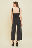 ER1106 EASY JUMPSUIT IN A COMFY COTTON FABRIC: L / Black