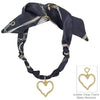 Black Knotted Scarf Necklace with Hammered 1.5
