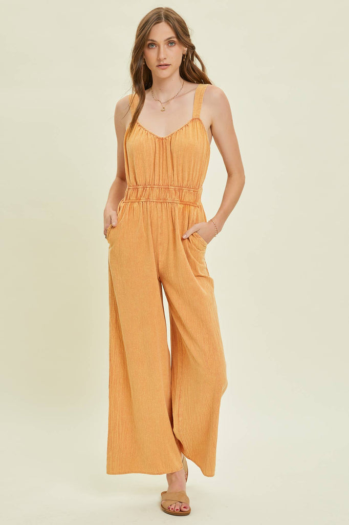 ER1106 EASY JUMPSUIT IN A COMFY COTTON FABRIC: S / Black