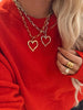 LARGE OPEN HEART NECKLACE: SILVER