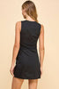 Front Zipper Sleeveless Dress: Black / S