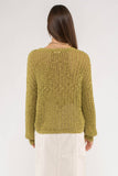SHEER KNIT PULLOVER KNIT SWEATER: NATURAL