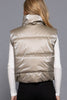High Neck Zip Up Vest: lack / S