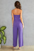 Italian Classic Disco Strapless Jumpsuit 13786-PURPLE: MEDIUM