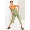 TIE SHOULDER JUMPSUIT: L / OLIVE