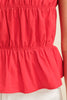TIE TOP RUCHED TOP: Red / S