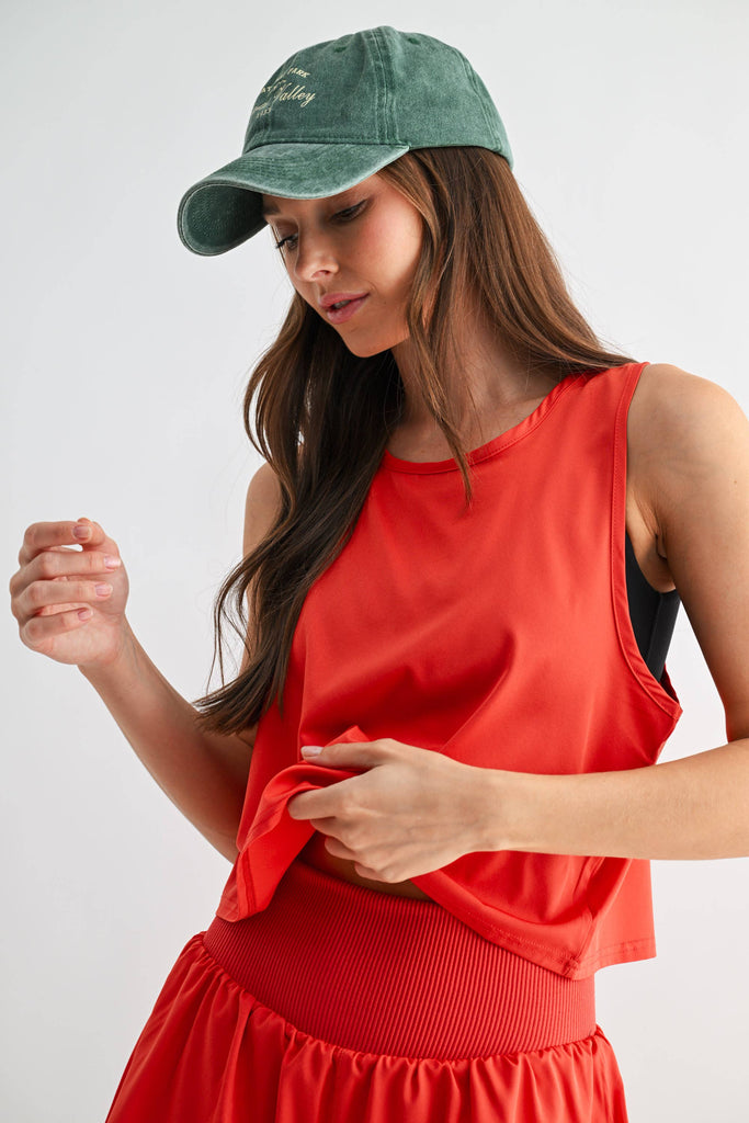 Snapflair Cropped Tank: BLUSHED BRICK