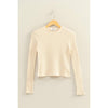 Mineral Wash Waffle Knit Long Sleeve Top: ALPACA