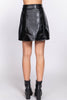 A-Line Coated PU Mini Skirt: black / S