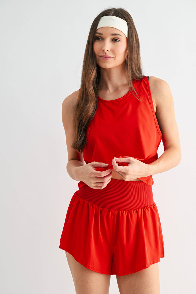 Snapflair Cropped Tank: BLUSHED BRICK