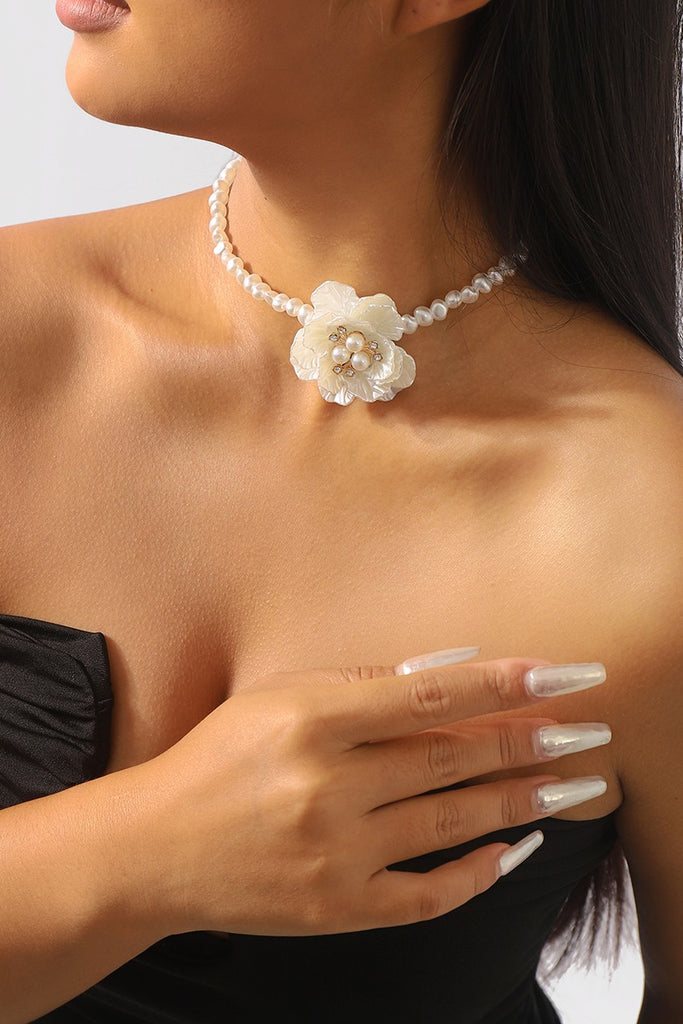 Pearl Rosette Necklace