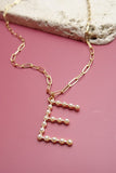 Gold Pearl Initial Pendant Necklace