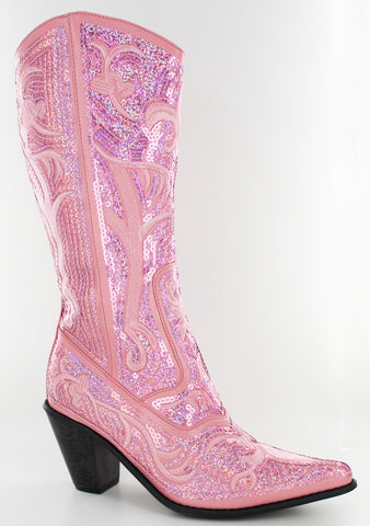 Helen's Heart Short Royal Blue Sequins Cowboy Boots