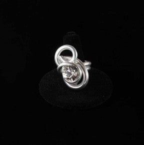 Silver Swirl Drop Earrings with Authentic Swarovski Crystals by Jeff Lieb Total Design Jewelry