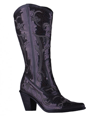 Helen's Heart Short Black Sequins Cowboy Boots