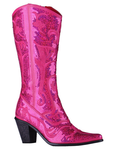 Helen's Heart Short Royal Blue Sequins Cowboy Boots