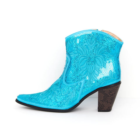 Helen's Heart Short Royal Blue Sequins Cowboy Boots