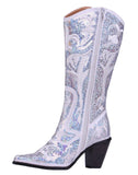 Helen's Heart White Blingy Sequins Cowboy Boots