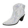 Helen's Heart Short White Sequins Cowboy Boots